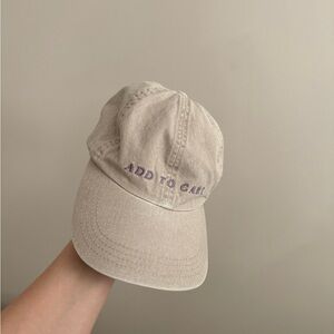 H&M Light Tan Cap with Purple Embroidery